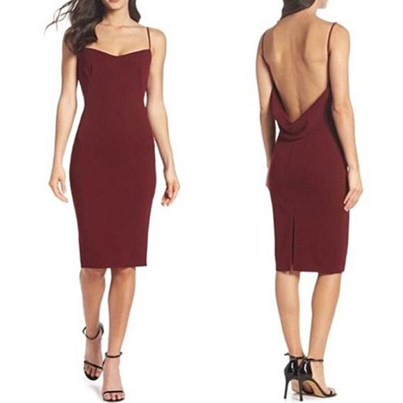 Katie May Pretty Bird Burgundy Cowl Back Formal Dress Size M - Picture 1 of 6